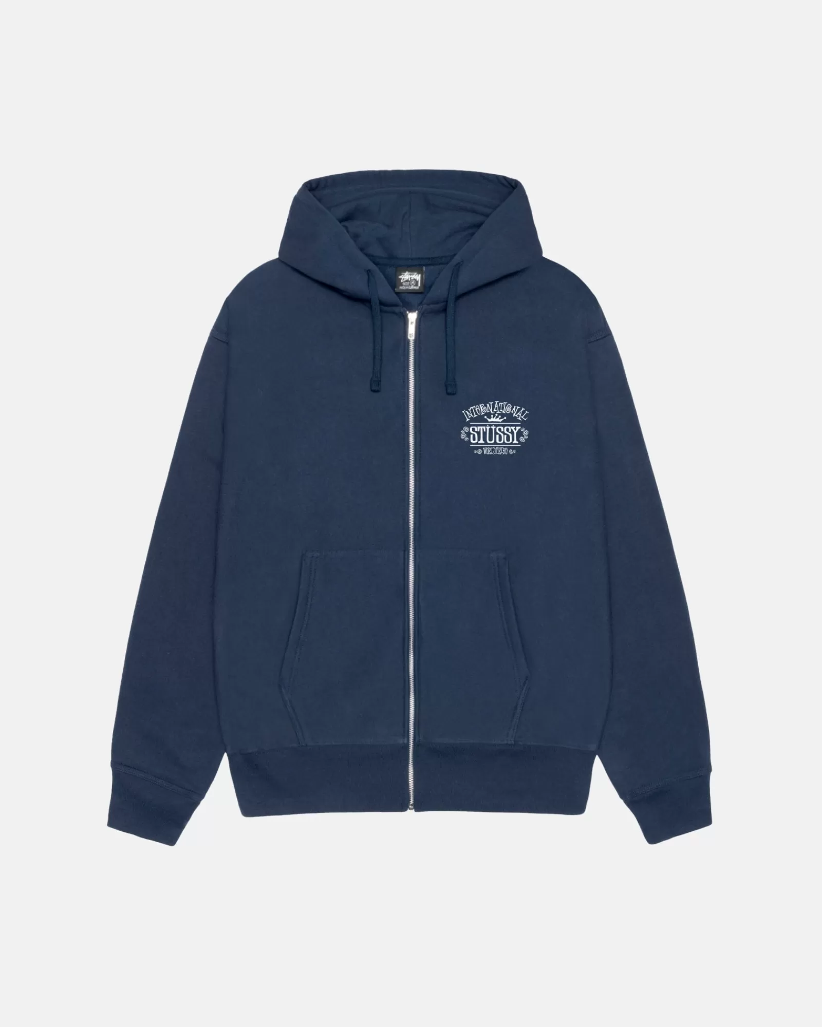 Hoodies*Stüssy WORLDWIDE ZIP HOODIE Navy