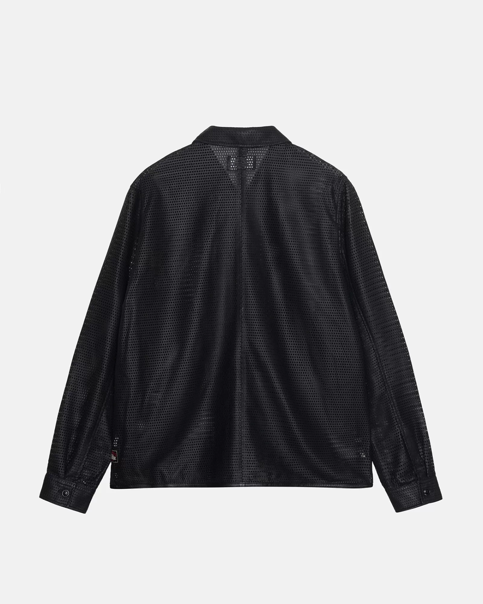 Hemden*Stüssy ZIP SHIRT PERFORATED LEATHER Black